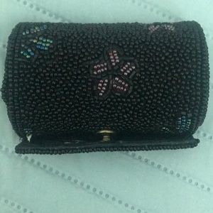 Black Beaded Mirrored Lipstick Case
